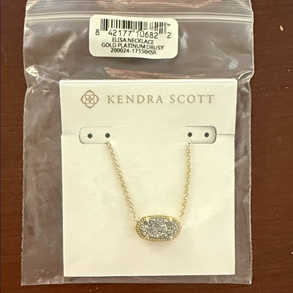 Kendra Scott Gold Necklace with Silver Drusy - Picture 1 of 1